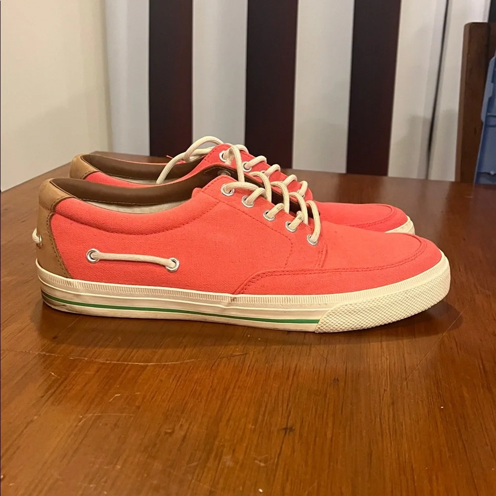 Polo Ralph Lauren Vance Side Lace Deck Boat Shoes Sneakers Pink Mens Size 11.5